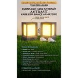 ECONA 2 ADET ECN-4060 Antrasit Dekoratif Kare Küp Set Üstü ABS Bahçe Aydınlatma Armatürü Set Üstü Dekoratif Aplik,Baba Üstü,9W LED Ampul Dahil 3000K