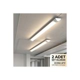 ECONA 2 Adet120 Cm 48w BEYAZ Yatay Led Bant Etanj Armatür- Tasarruflu Ampül,Tavan lambası