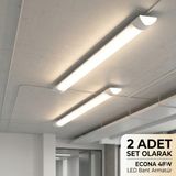 ECONA 2 Adet120 Cm 48w BEYAZ Yatay Led Bant Etanj Armatür- Tasarruflu Ampül,Tavan lambası