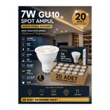ECONA 20 Adet 7W GU10 LED Spot Ampul 4000K Doğal Günışığı 220V Enerji Tasarruflu Tavan Spot Ampul Paketi