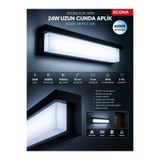 ECONA 24W BEYAZ Uzun Cunda LED Duvar Aplik,Modern Şık Dış Mekan ve İç Mekan Aydınlatma,Duvar lambası,Kapı Girişi, Çok Şık Bahçe Duvar Led Aplik,6500K
