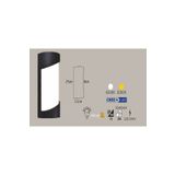ECONA 24w Siyah Kasa Dış Mekan Led Aplik Oval Boş (6500k)