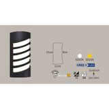 Econa 24W Siyah Kasa Dış Mekan LED Aplik Oval Çerçeveli (6500K) - Beyaz