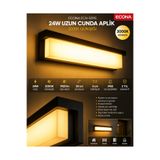 ECONA 24W Uzun Cunda LED Duvar Aplik 3000K Günışığı– Modern Şık Dış Mekan ve İç Mekan Aydınlatma,Duvar lambası,Kapı Girişi, Çok Şık Bahçe Duvar Led Aplik