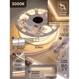 Econa 25 Metre 3000K Günışığı 220V Neon LED Şerit Led, Çok Parlak, Kesilebilir, Tak-Çalıştır Fişli & Yedek Fişli,esnek LED - Çok Renkli - YOK