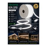 ECONA 25 Metre BEYAZ IŞIK 220v Neon Led Şerit Led, Çok Parlak, Kesilebilir, Tak-Çalıştır Fişli & Yedek Fişli,Esnek LeD,6500K
