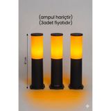 ECONA 3 ADET 41 CM Bahçe Yol Aydınlatma, Set Üstü, Duvar Armatürü, Çim,Yürüyüş Yolu Aplik,Dekoratif Armatür Ampul HARİÇ