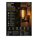 ECONA 30W RUSTİK Solar Bahçe Lambası,güneş enerjili Duvar bahçe lambası, solar aydınlatma, bahçe armatür, dış mekan LED aydınlatma, enerji tasarruflu lamba, set üstü bahçe lambası,