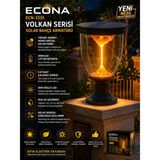 Econa 30W Volkan Solar Bahçe Lambası,güneş Enerjili Bahçe Lambası, Solar Aydınlatma, Bahçe Armatür, Dış Mekan LED Aydınlatma, Enerji Tasarruflu Lamba, Set Üstü Bahçe Lambası, - Amber - YOK