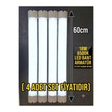 ECONA 4 ADET- Led Bant Armatür 60 cm Beyaz Işık Yüksek Lümenli Sıva Üstü Mutfak Atölye Aydınlatma,Tavan Lambası ,Led Lamba,Otopark Lambası