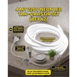 Econa 4 Metre Neon Esnek Şerit LED 220V +Fiş Beyaz Işık Tak Çalıştır Tezgah ve Mutfak Aydınlatması LED Şerit - Çok Renkli - YOK