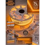 Econa 50 Metre Amber 220V Neon LED Şerit Led, Çok Parlak, Kesilebilir, Tak-Çalıştır Fişli & Yedek Fişli,esnek LED - Renkli - YOK