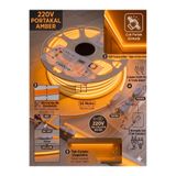 ECONA 50 METRE AMBER 220v Neon Led Şerit Led, Çok Parlak, Kesilebilir, Tak-Çalıştır Fişli & Yedek Fişli,Esnek Led