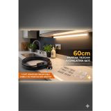 ECONA 60 cm Mutfak Tezgah Aydınlatması ,BEYAZ Anahtarlı Kablolu Set,Led ince l,T5 Bant Armatür Led Mutfak Tezgah Altı Aydınlatma Seti