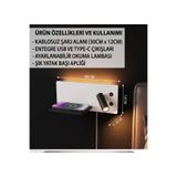 ECONA Çok Fonksiyonlu Yatak Başı LED Aplik ve Duvar Lambası: Kablosuz Şarjlı, Ayarlanabilir Okuma Lambası, USB ve Type-C , Modern