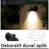 Econa ECN-5076 Bahçe Duvar Aplik – Profesyonel Dış Mekan Aydınlatma - Siyah