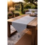 Econice Gri Renk Duck Keten Dekoratif Runner 40 x 140 cm