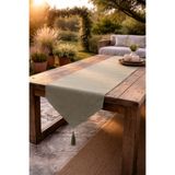 Econice Haki Renk Duck Keten Dekoratif Runner 40 x 140 cm