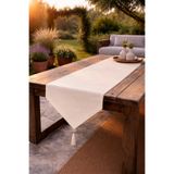 Econice Krem Renk Duck Keten Dekoratif Runner 40 x 140 cm