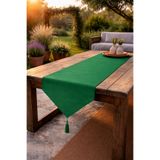 Econice Ormin Yeşili Duck Keten Dekoratif Runner 40 x 140 cm
