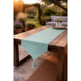 Econice Su Yeşili Duck Keten Dekoratif Runner 40 x 140 cm