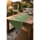 Econice Yeşil Duck Keten Dekoratif Runner 40 x 140 cm