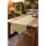 Econice Zeytin Yeşili Duck Keten Dekoratif Runner 40 x 140 cm