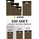 Ecoplast 250 Adet No:3 33X45CM Çizgili Takviyeli Mağaza Poşeti Eczane Market Bijuteri Giyim
