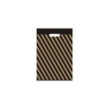 Ecoplast Takviyeli Çizgili Siyah Mağaza Poşeti No:2 26 cm X38 cm 50 Adet - Turuncu