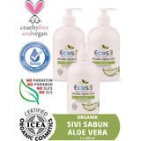 Ecos3 Aloevera Organik 3 Adet x 500 ml Sıvı Sabun