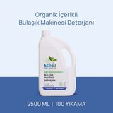 Ecos3 Bulaşık Makinesi Deterjanı Organik İçerikli & Vegan, 7’si Bir Arada, 100 Yıkama, 2500ml