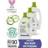 Ecos3 Organik Bulaşık Deterjanı 3 x 750 ml Vegan ve Cruelty-Free 90 Yıkama