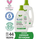 Ecos3 Organik Sıvı Çamaşır Deterjanı 2’li Set -44 Yıkama - 1,5 lt