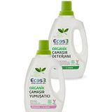 Ecos3 Organik Sıvı Çamaşır Deterjanı 750ml+ Çamaşır Yumuşatıcı 750ml 2'li SET