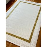 Ecosia 9681 krem - gold akrilik dokuma halı yumuşak salon oturma odası halısı - 200 x 290 cm