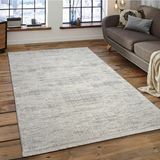 Ecosia Akrilik Dokuma Makine Kesme Yolluk Mutfak Koridor Salon Yatak Odası Halısı - Krem - Gri - 150 x 230 cm