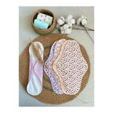ECOSOFT Yıkanabilir Doğal Kadın Pedi Gece 3'lü %100 Pamuk ve Bambu (L beden)