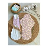 ECOSOFT Yıkanabilir Doğal Kadın Pedi Gece XL Lohusa 3'lü %100 Pamuk ve Bambu (XL beden)