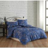 Ecosse Ranf Fiona Indigo Tek Kişilik Nevresim Takımı - 160 x 220 cm - Indigo - Kahverengi