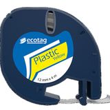 Ecotag Dymo Letratag Muadili Plastik Sarı Serit Etiket - 12 mm x 4 nt