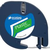 Ecotag Dymo Letratag Şerit Etiket Plastik Yeşil 12 mm x 4 mt