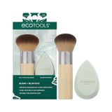 EcoTools Blend + Blur Makyaj Fırçası ve Sünger Duo, Makyaj Blender Sünger ve Fondöten Fırçası, Sıvı ve Krem Makyaj, Bulut Cildi, Çevre Dostu, Lateks İçermez, Zulüm İçermez, & Vegan, 2 Adet