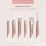 EcoTools Luxe Zarif Göz Makyajı Fırça Seti, Göz Farı, Eyeliner ve Kaş Makyajı İçin, Profesyonel Göz Fırçası Seti, Çevre Dostu Makyaj Araçları, Sentetik Kıllar, Zulüm Ücretsiz ve Vegan, 6 Parça Set