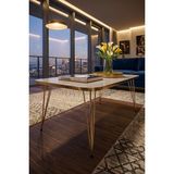 Ecotrend Orta Sehpa Kare Gold Altın Beyaz Tel - Belirtilmemiş
