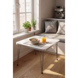 Ecotrend Orta Sehpa Kare Gümüş Beyaz Tel - Belirtilmemiş