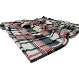 Ecotton Works Evcil Hayvan Kedi Köpek Polar Battaniyesi Gri ve Kırmızı Kareli Polar Battaniye