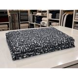Ecotton Works Leopar Desenli Polar Tv Battaniyesi 140X180 cm – Tek Kişilik Battaniye Gri Renk - 140 x 180 cm