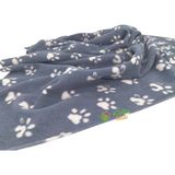 Ecotton Works Pati Desenli Kedi Köpek Evcil Hayvan Polar Battaniye Antrasit Gri Renk 70CM X90CM - 70 x 90 cm
