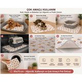 Ecotton Works Su Geçirmez Kedi Köpek Alt Minderi 50X70 cm | Pet Yatağı Koruyucu Örtü | Polar Alt Yüzey | Makinede Yıkanabilir - Çok Renkli - 50 x 70 cm