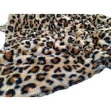 Ecotton Works Tek Kişilik Leopar Desenli Wellsoft Battaniye , Tv Polar Battaniyesi - 140 x 180 cm
